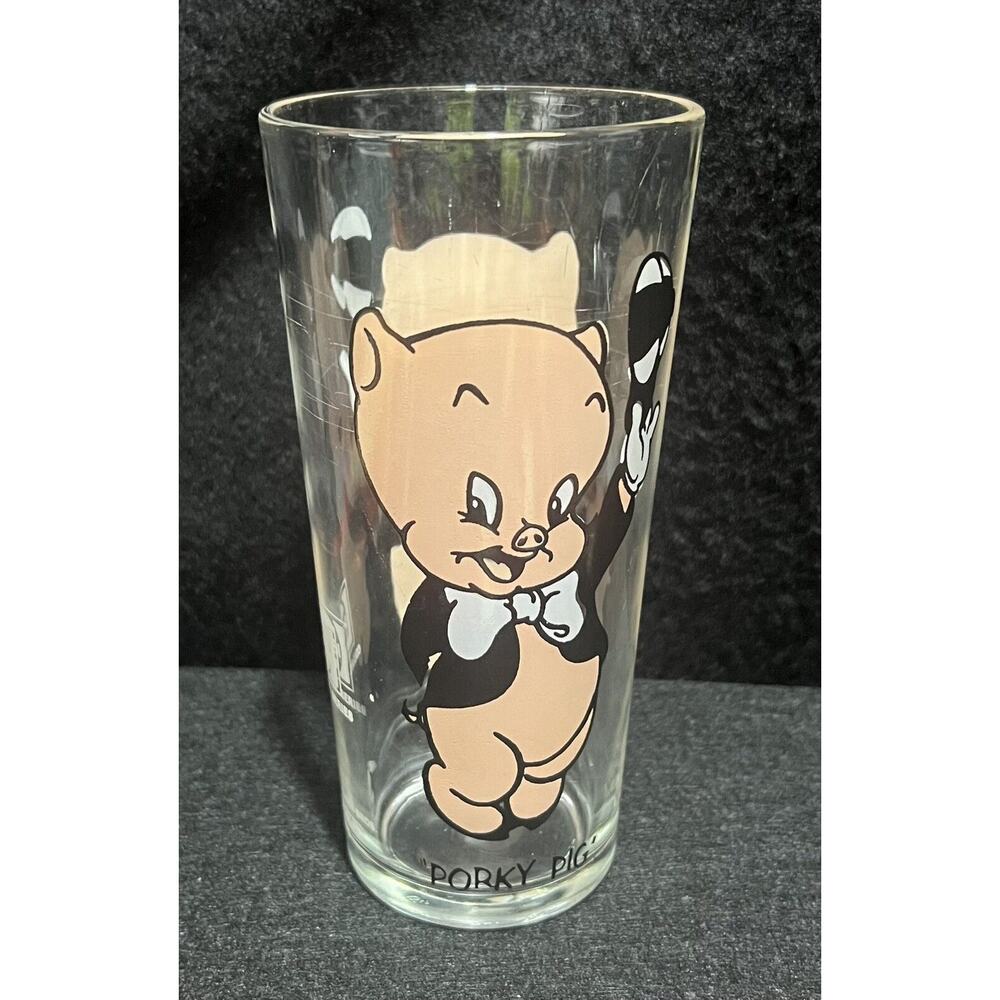 Vintage 1973 PORKY PIG Pepsi Glass Collector Series Warner Bros Looney Tunes‎
